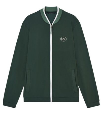 Мужская теннисная кофта EA7 Tennis Jersey Zipper - cilantro
