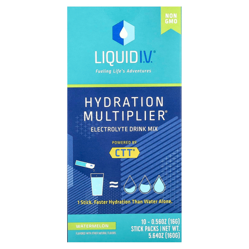Liquid I.V., Hydration Multiplier, смесь для приготовления напитков с электролитом, арбуз, 10 отдельных пакетиков по 16 г (0,56 унции)
