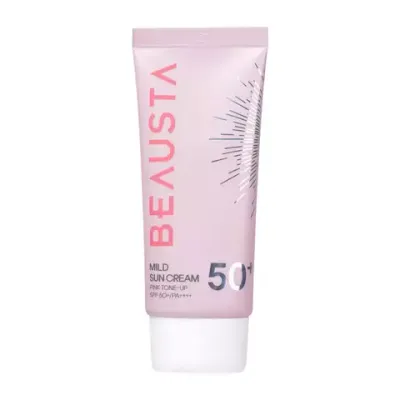 Солнцезащитный крем Beausta Mild Sun Cream Pink Tone-Up SPF50+ PA++++ 50g