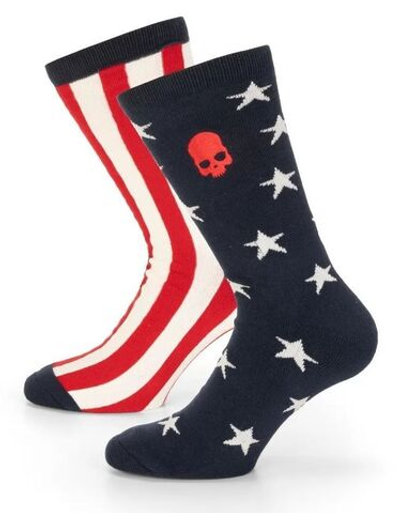 Теннисные носки Hydrogen Tennis Socks 2P - blue navy/red/white