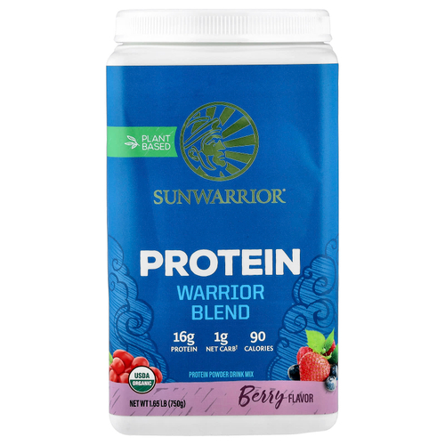 Sunwarrior, Warrior Blend Protein, протеиновая смесь, с ягодным вкусом, 750 г (1,65 фунта)