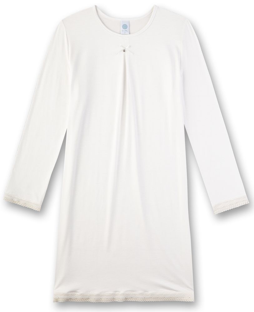 Кремовая ночная сорочка из модала и шелка Sanetta