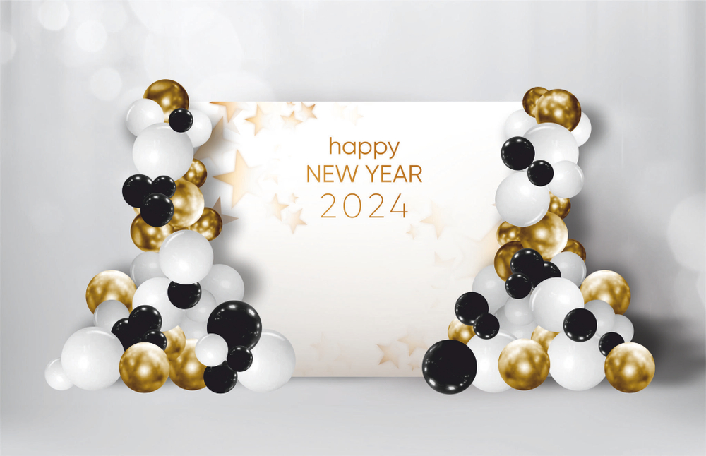 Фотозона на Новый год с баннером