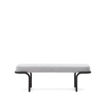 Compo Скамья из серой ткани и черного металла 130 см