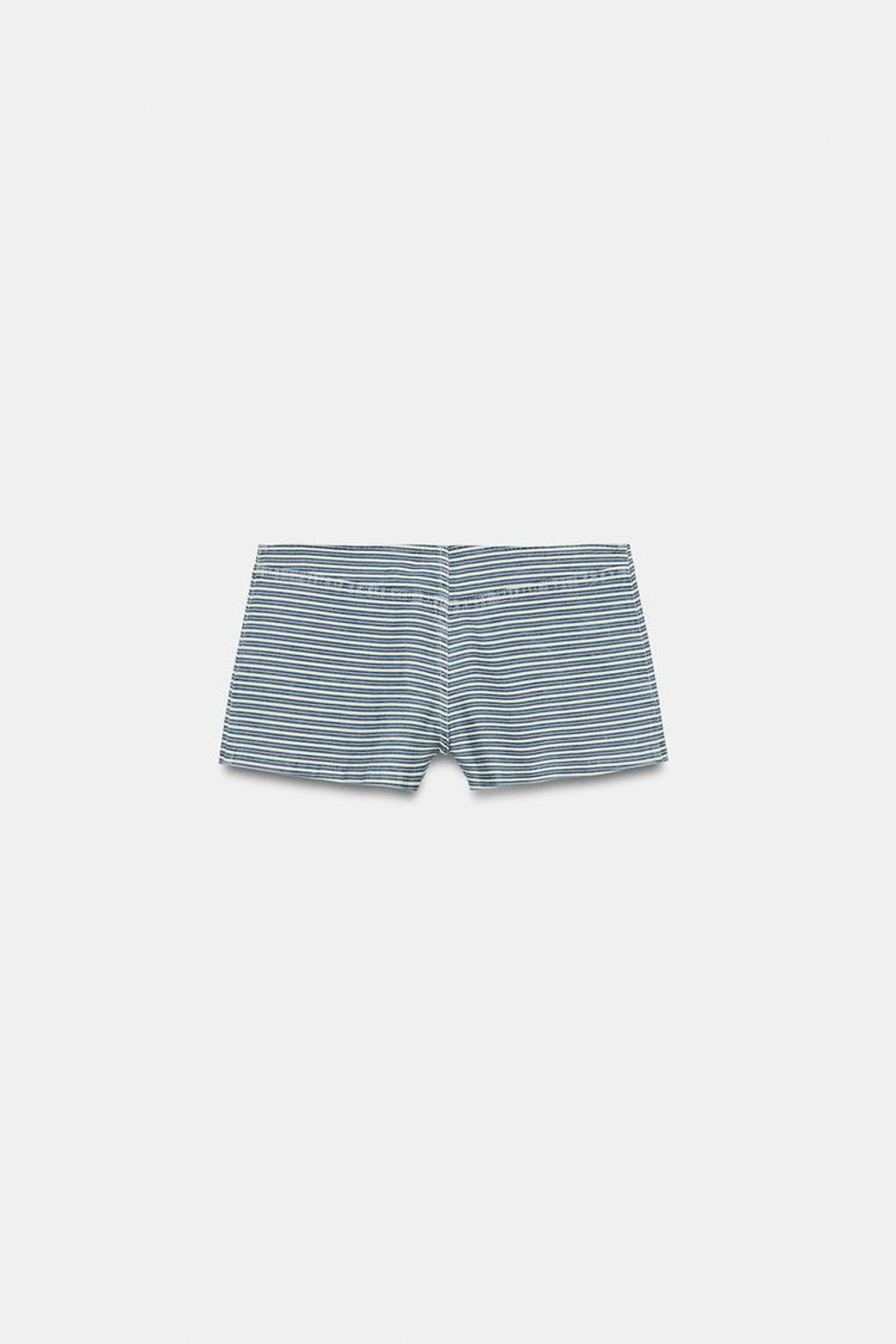 ZARA МИНИ-ШОРТЫ В ПОЛОСКУ, СИНИЙ