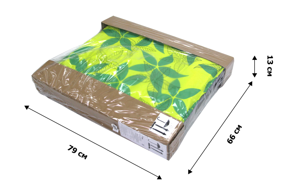 Кровать раскладная Стефания п/мягкая лист 10мм арт.С86а/123г(цвет ткани зеленый, желтый рис.листья (1 шт. в уп. гофрокартон)