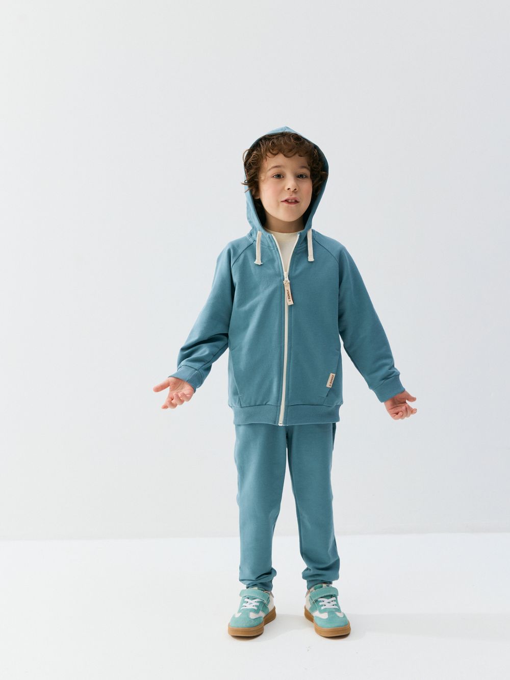 Джоггеры облегченные "Зеленая дымка" с карманами