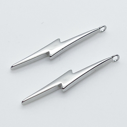 Подвеска Молния, цвет серебро (родий), размер 31*4,5 мм, цена за 1 шт