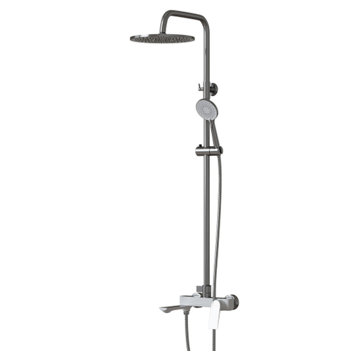 Душевая система 35к MIXLINE ML41-06"Swan White"излив лейка 3 поз.+лейка"Тропический душ"БЕЛЫЙ/ХРОМ