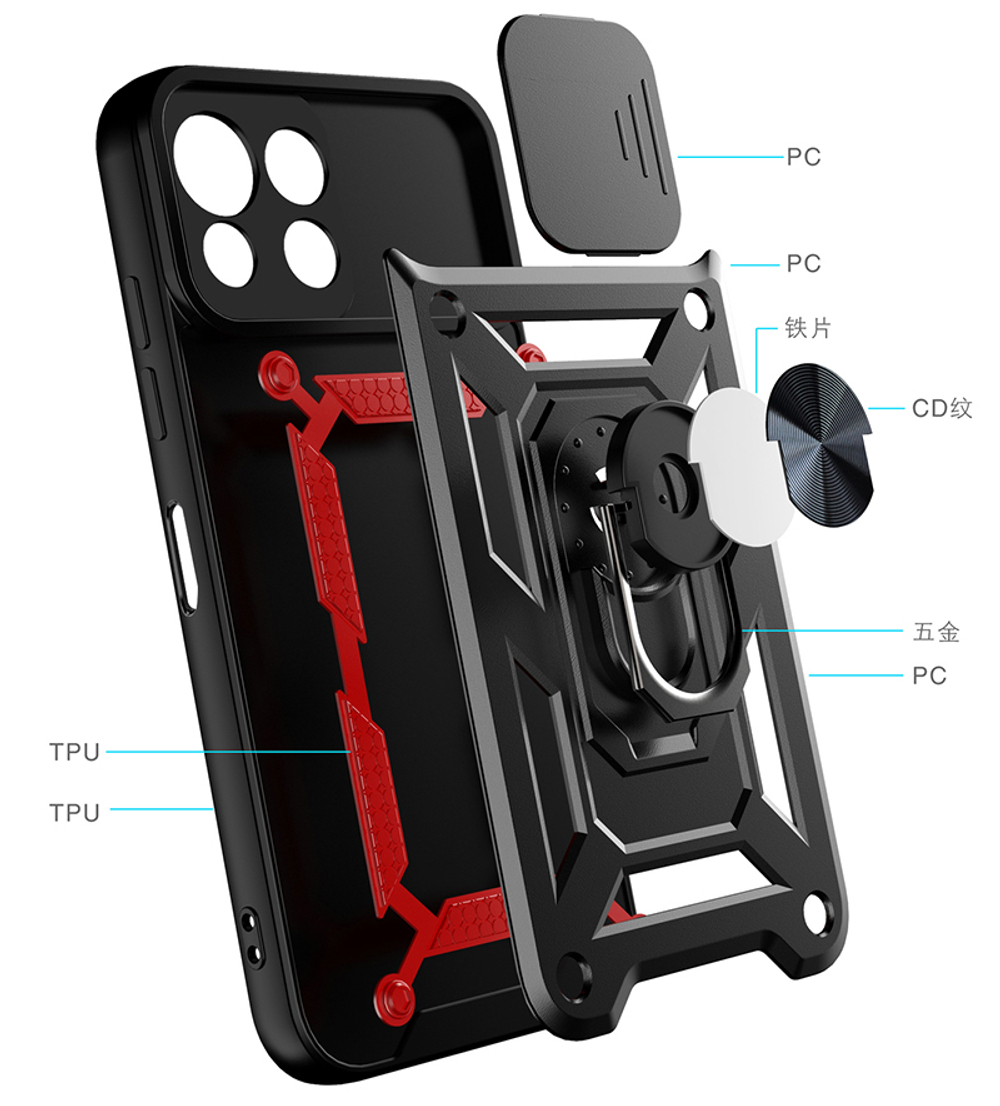 Чехол с кольцом Bumper Case для Xiaomi Mi 11 Lite