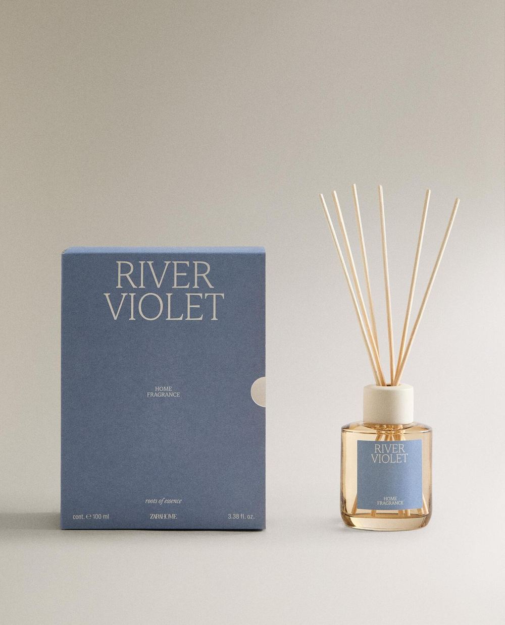 Zara Home RIVER VIOLET REED DIFFUSERS — ароматический диффузор с тростниковыми палочками, Речной Фиалковый, 100 мл