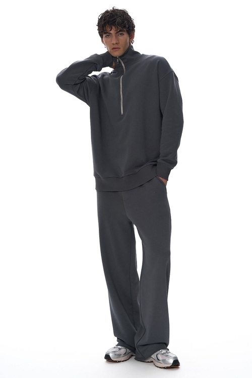 Худи из футера мужской, светло-серый меланж