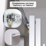 Шкаф купе 170х60х196, Муро, для одежды, с зеркалом, с раздвижной системой Hettich TopLine L, белый, Dipriz