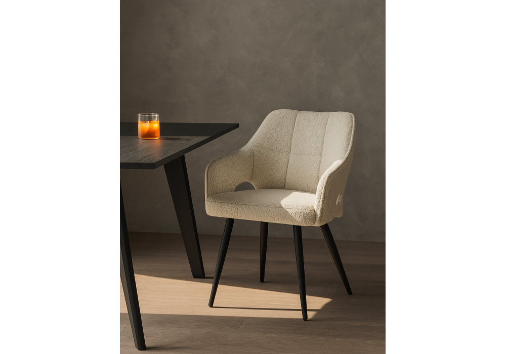 Стул на металлокаркасе Woodville Hera beige, black, ножки черные