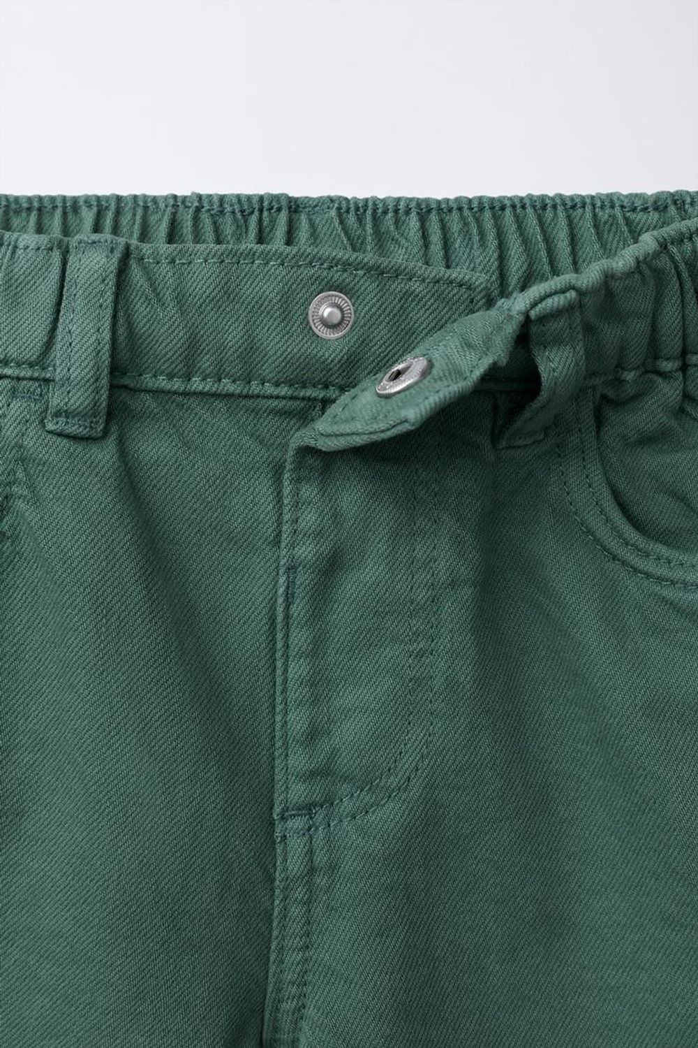 ZARA ДЖИНСОВЫЕ ШОРТЫ BAGGY, ЗЕЛЕНЫЙ