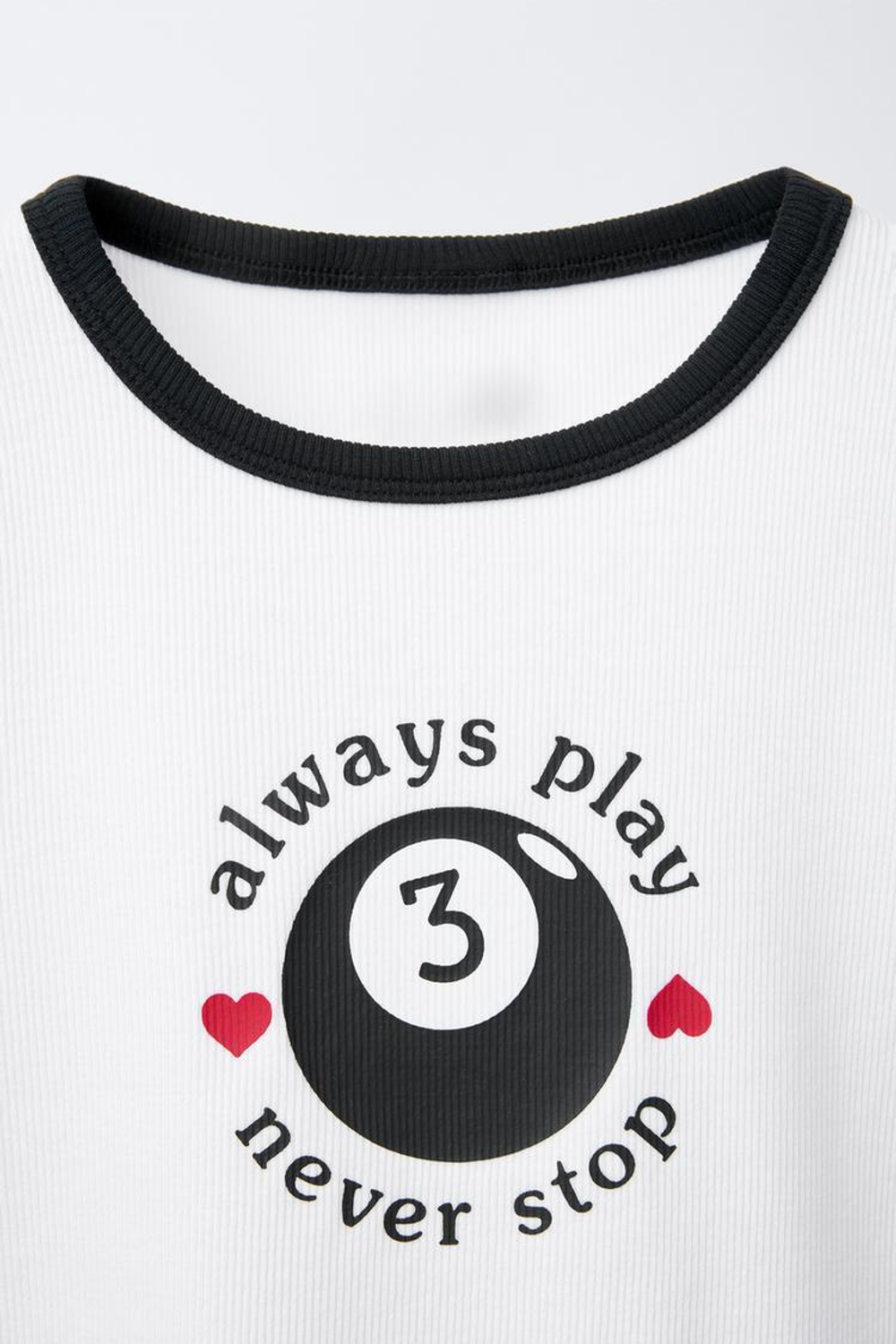 ZARA ФУТБОЛКА В РУБЧИК С КОНТРАСТНОЙ НАДПИСЬЮ, БЕЛЫЙ