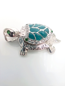 Подвеска "Эстерелла", серебро 925*, родирование, фианиты, эмаль/Ф