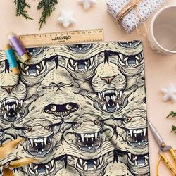 Ткань премиум таффета зубастые монстры