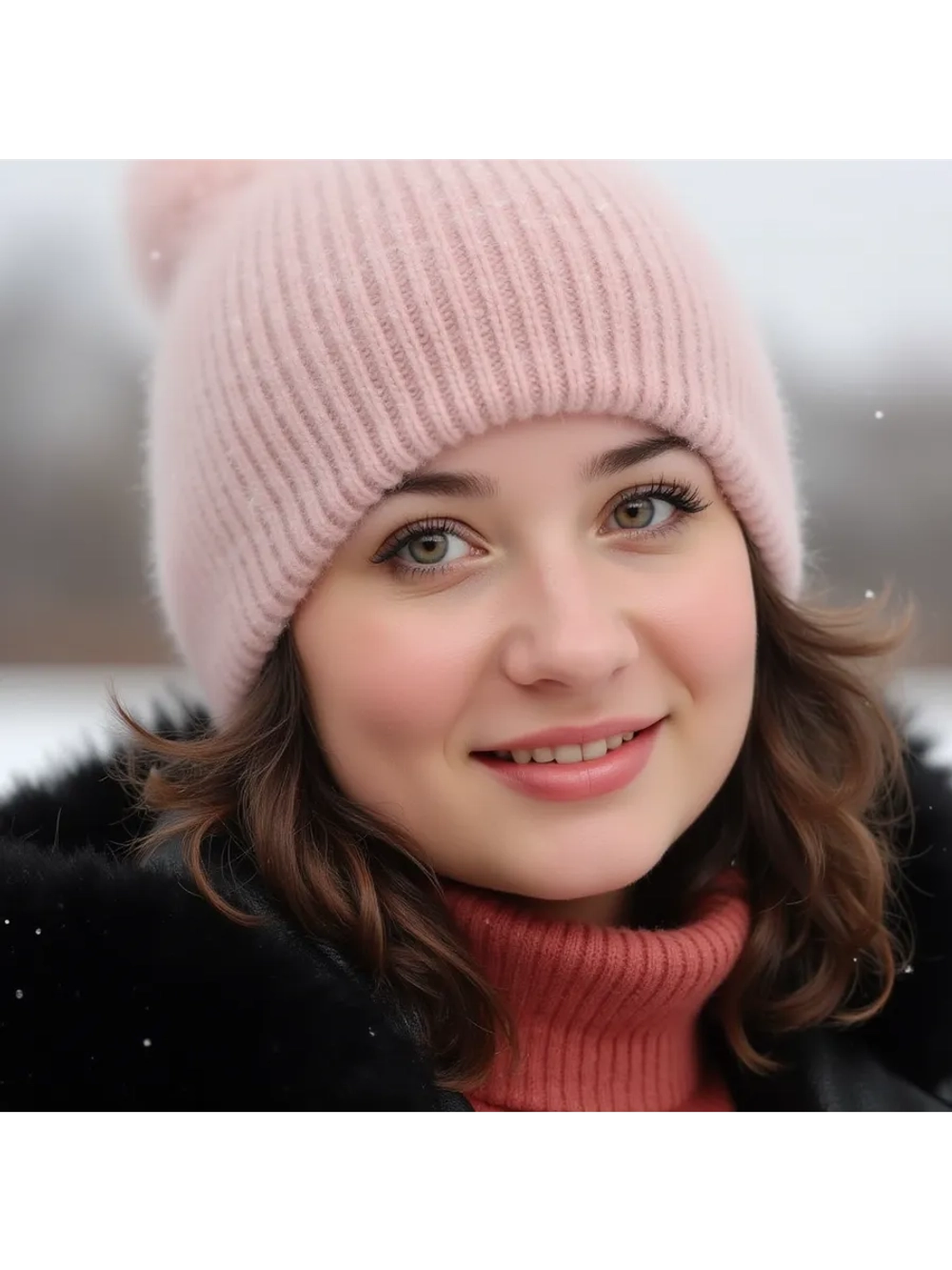 шапка ангора зимняя пушистая вязаная модная