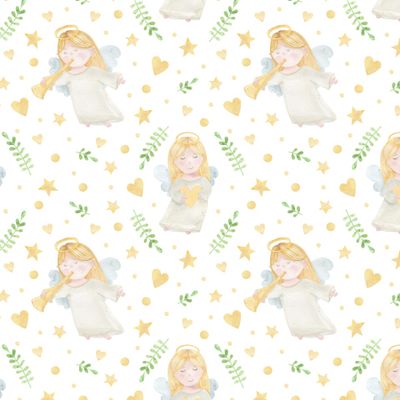 Милые ангелы, небеса. Крещение, Рождество, религиозный принт