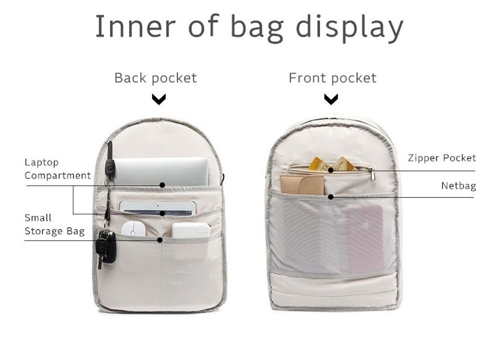 Рюкзак с отделением для ноутбука до 15,6" и USB-портом для зарядки (Серый)