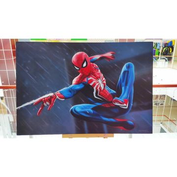 Картина авторская на холсте "Человек паук в прыжке" (90х130см)