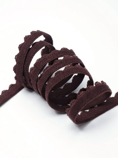 Бельевая резинка шоколад ажурная ширина 8 мм с учетом фестона