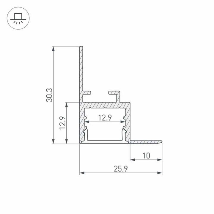 Встраиваемый профиль Arlight ARH-Ceil-S16-2000 Anod 034977
