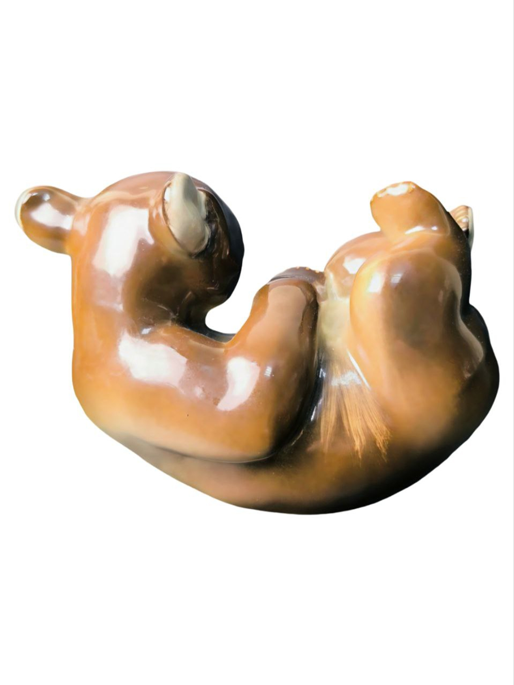 Фарфоровая статуэтка "Медвежонок лежащий" ЛФЗ