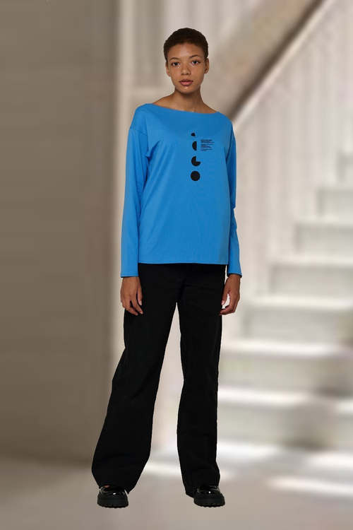 Лонгслив женский голубой (лодочка)