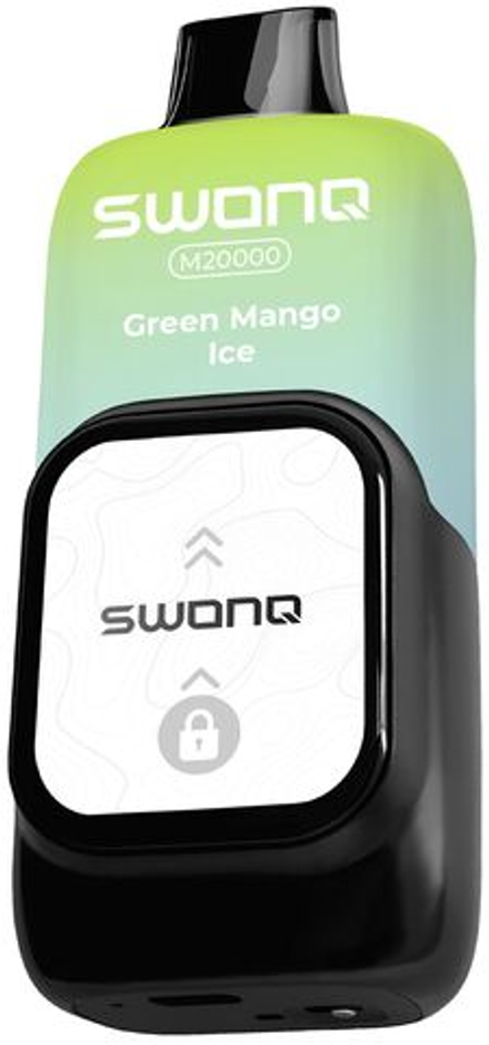 Набор Swonq M20000 с картриджем Green Mango Ice - Зелёное манго-лёд 20000 затяжек 18мг (1,8%)