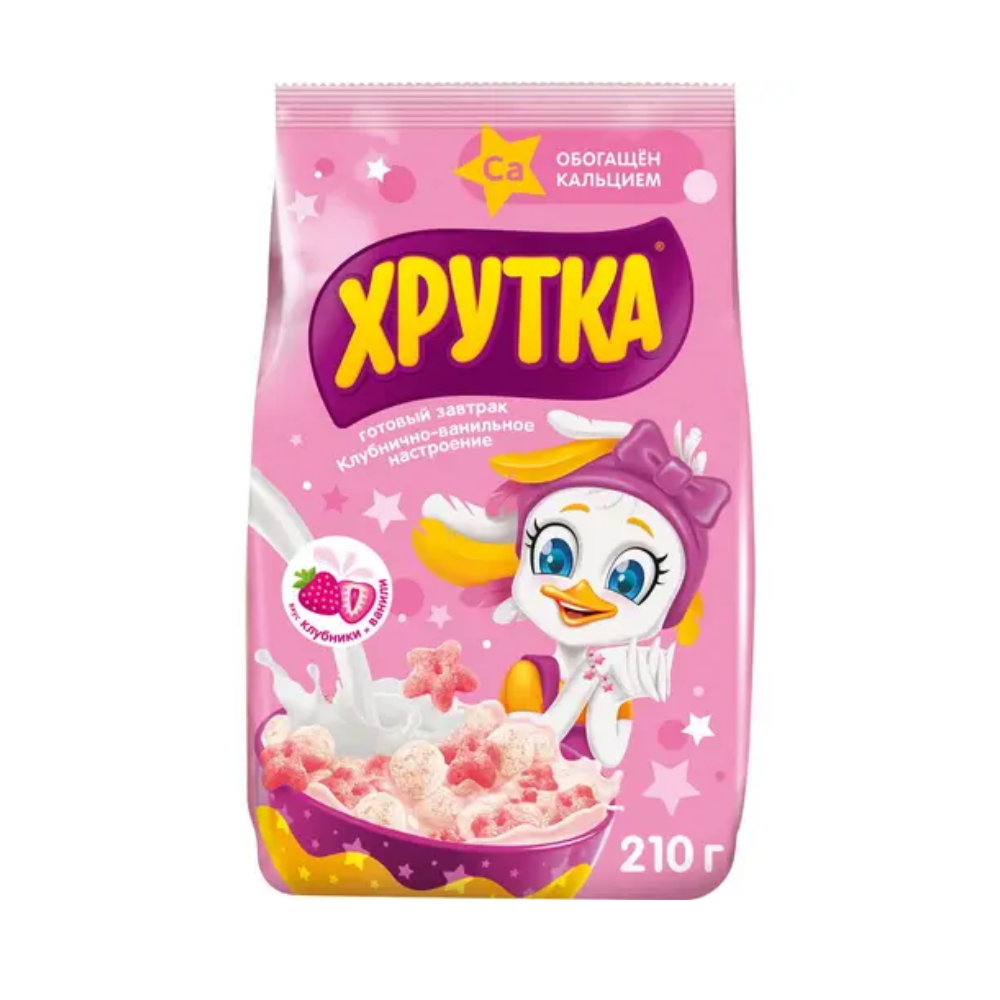 Готовый завтрак Nestle Хрутка  клубника и ваниль 210 гр