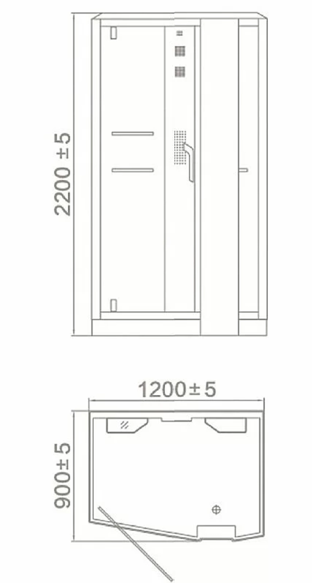 Душевая кабина Orans Diamond 89105RBLH 120х90 профиль черный