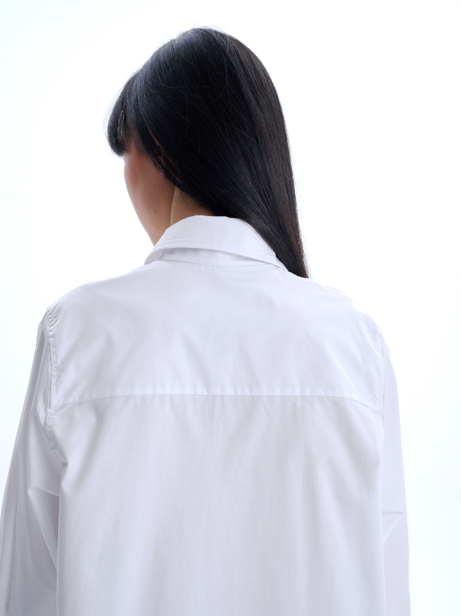 Рубашка с широкими манжетами белая Рубашка с широкими манжетами белая