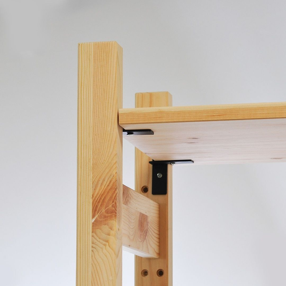 Комплект металлических кронштейнов (4 шт.) для полки Ивар, набор держателей для полки