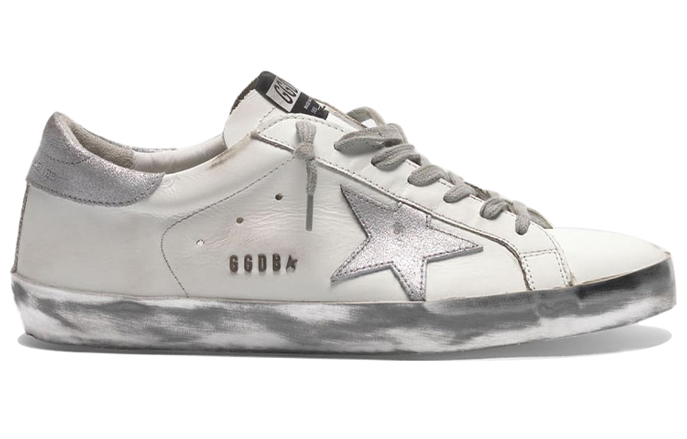 Golden Goose Super Star Low top Stylish Skateboarding Shoes Men"s Silver Tail
