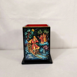 Стакан под ручки и карандаши "По-щучьему веленью" (Ручная роспись Палех)