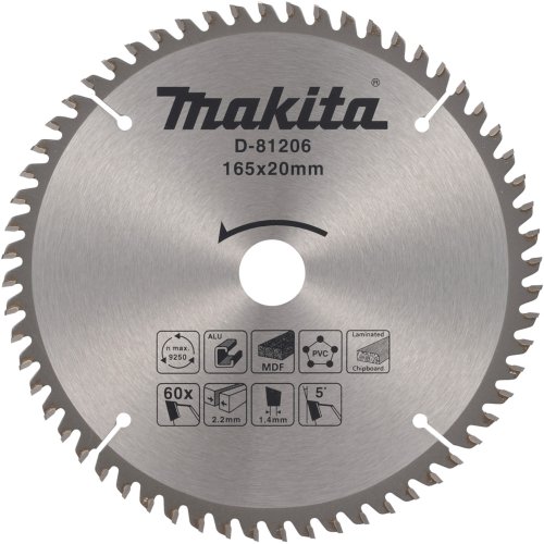 Диск п/п Makita 165*20*2.2/1.4*60T   (D-81206) универсальный