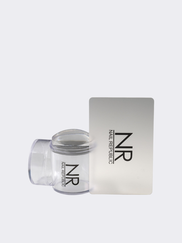 NR Штамп для стемпинга силиконовый, средний с скрапером