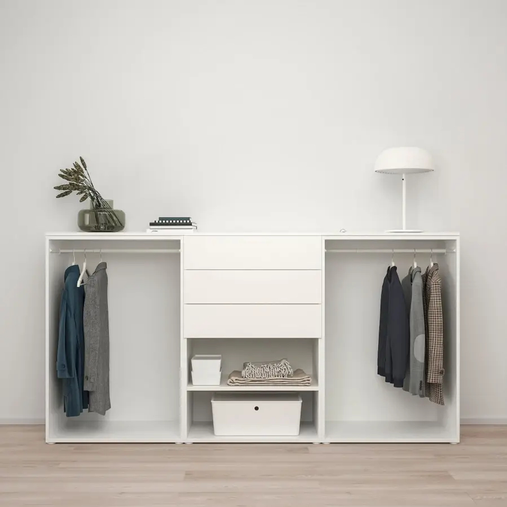 Гардеробная система - PLATSA/FONNES/SANNIDAL IKEA/ ПЛАТСА/ФОННЕС/САННИДАЛЬ ИКЕА, 57х123х240 см, белый