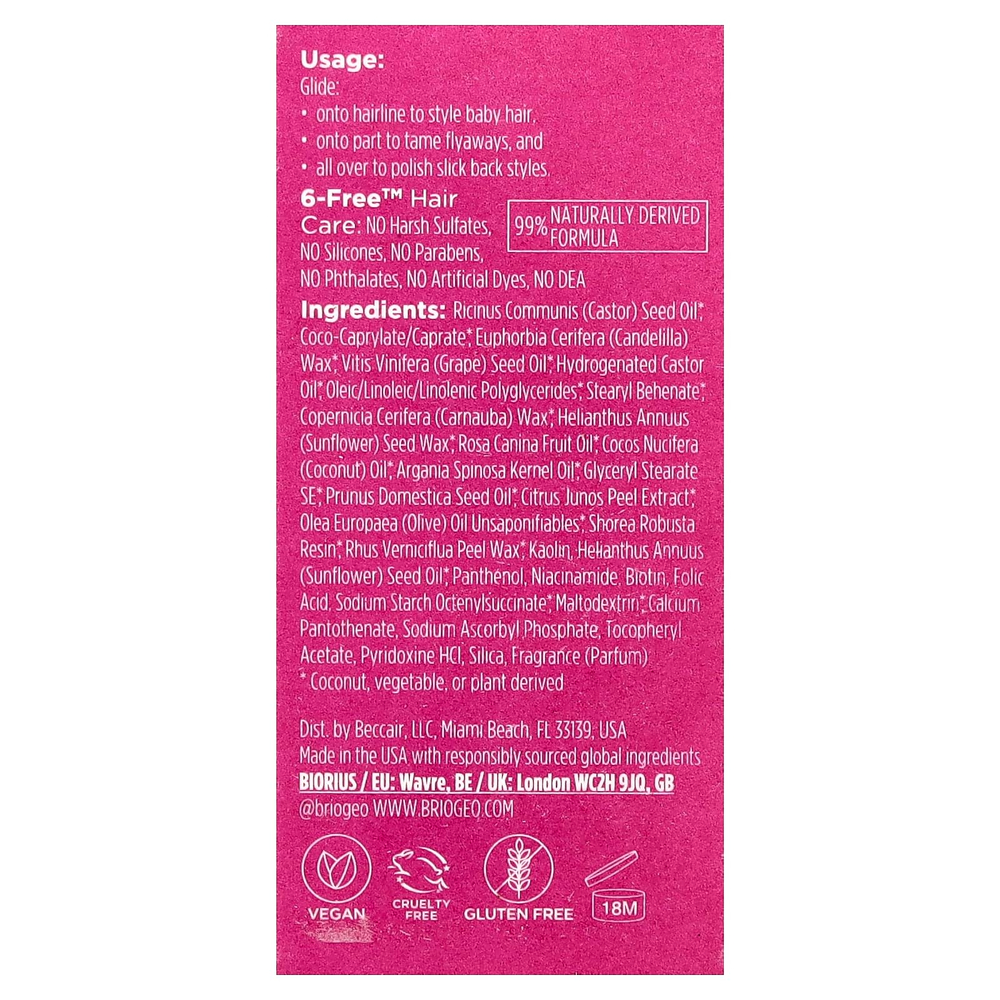 Briogeo, Style + Treat™, стик для придания гладкости с юдзу и сливовым маслом, 15 г (0,5 унции)