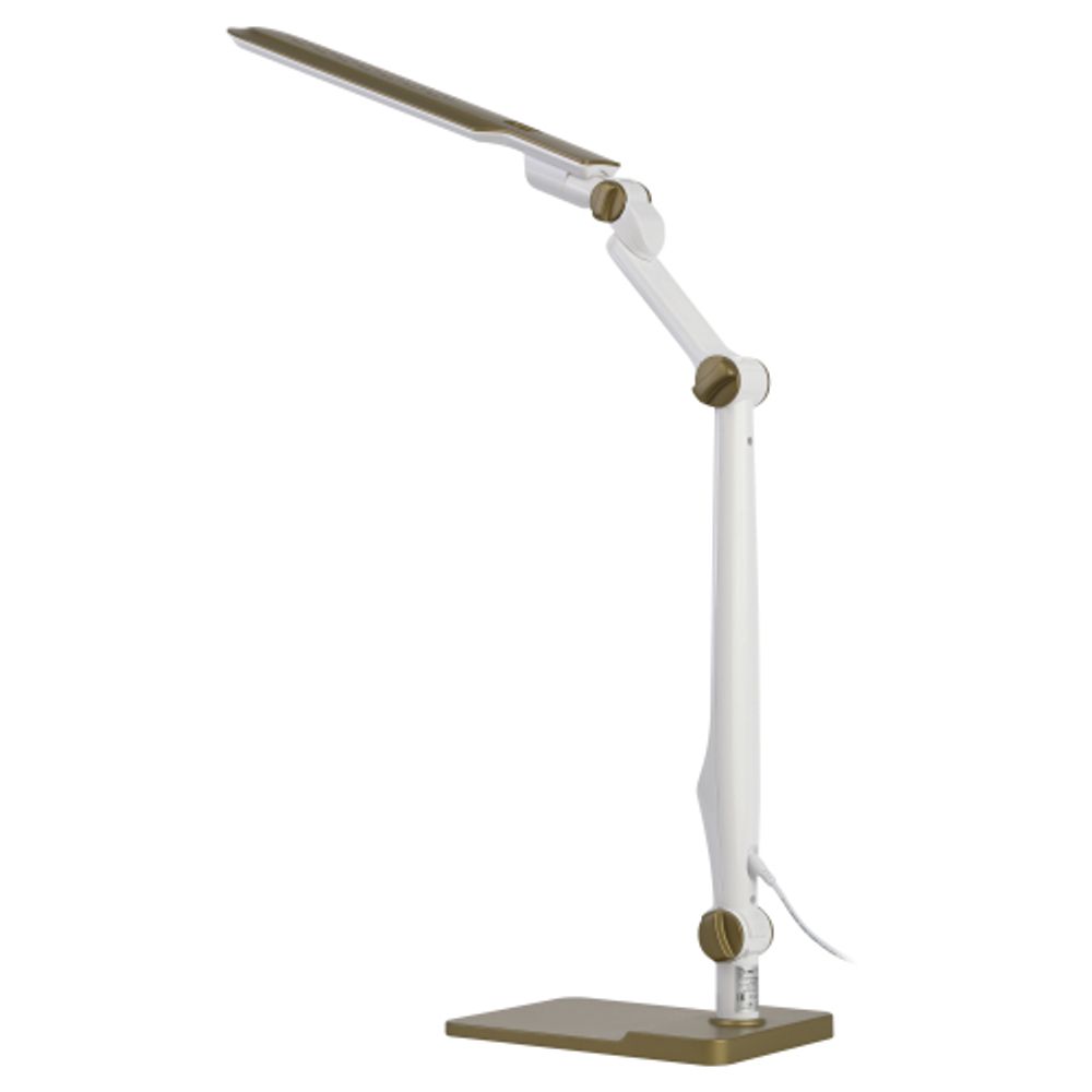 Настольный светильник ЭРА NLED-497-12W-G светодиодный на струбцине и с основанием золото | Светодиодные настольные лампы