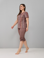 Пижама с бриджами КД-61/рогожкакоричневый-цепочка
