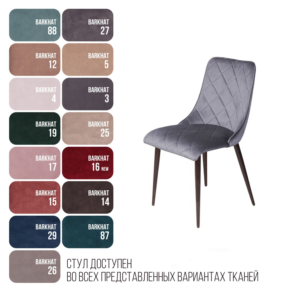 Стул Patrik, бархат серый 27