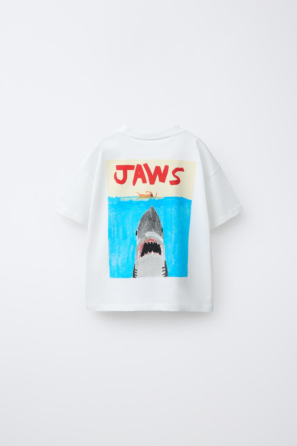 ZARA X DYLAN´S T-SHIRT CLUB ФУТБОЛКА C ИЛЛЮСТРАЦИЕЙ JAWS©, БЕЛЫЙ