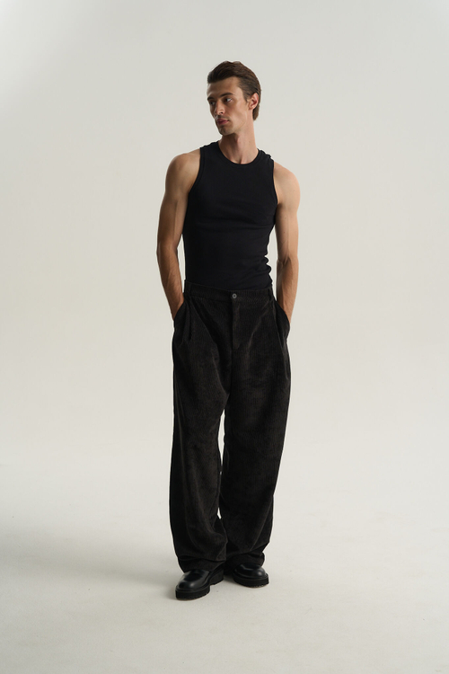 Свитер на молнии вязаный мужской, черный