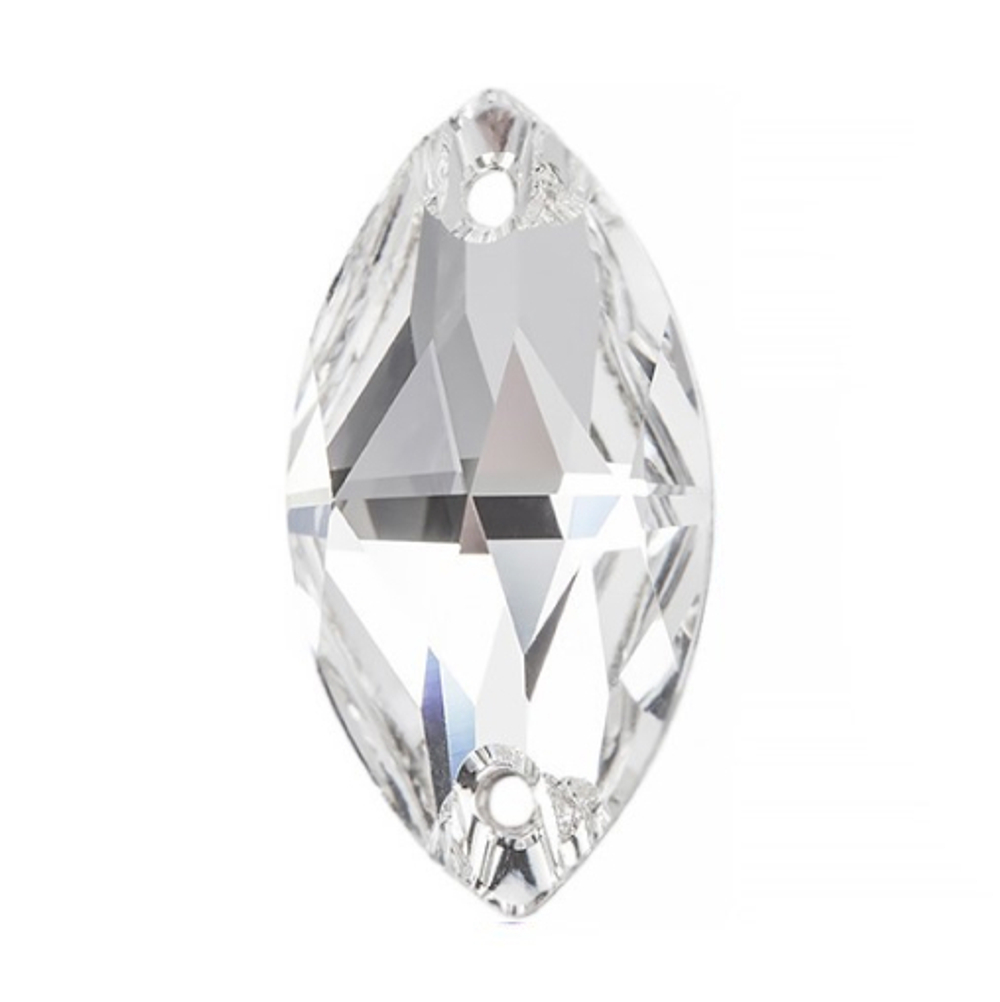Стразы "Сваровски" Crystal 18 х 9 мм, кристалл  белый (crystal 001), 1 шт.