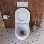 Унитаз подвесной безободковый с сиденьем и смывом TORNADO Cezares STREAM-TOR CZR-2426-TH-TOR/SC