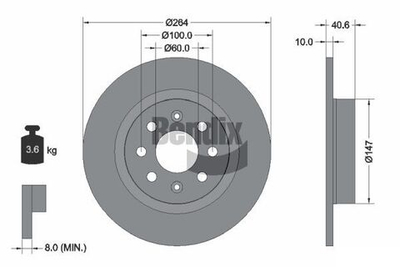 BENDIX Braking - BDS1314-BEN - Brake Disc