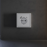 Накладка для розетки с заземлением и защитными шторками, с USB A+C, S70 (серый)